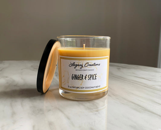 Ginger & Spice Scented 12 oz Candle
